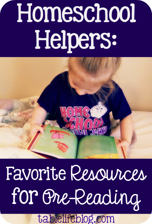 Homeschool Helpers: Favorite Pre-Reading Resources