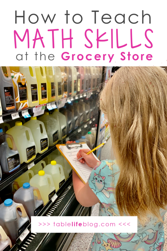 Looking for ways to homeschool while running errands with your kids? We found a great resource that will help you tackle math at the grocery store!