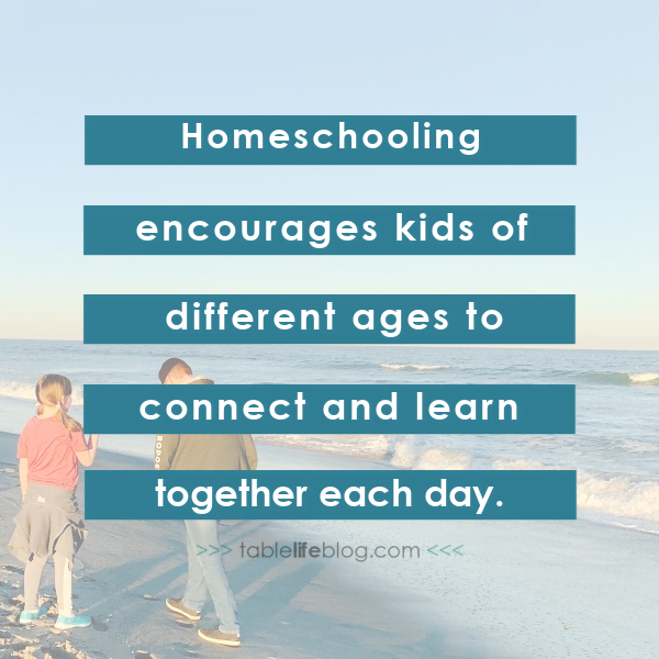 By default, homeschooling encourages kids of different ages to connect and learn together each day.