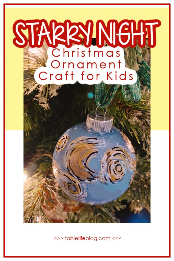 This Starry Night Christmas ornament craft for kids is a fun way to add some van Gogh-inspired creativity to your holidays.